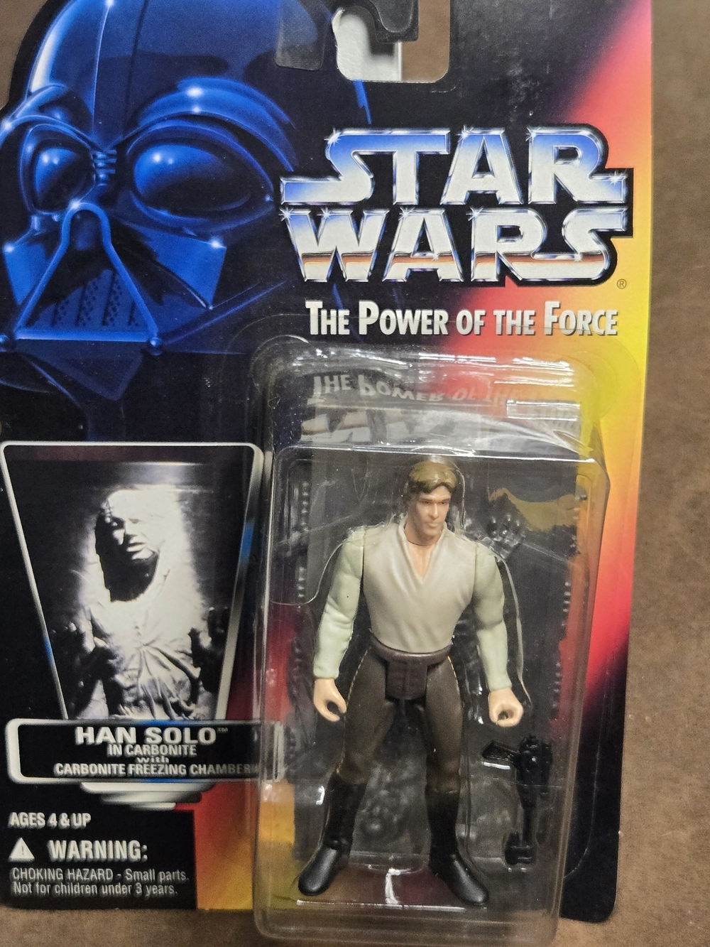 MOC Vintage 1996 Star Wars Han Solo in Carbonite POTF Kenner #69613